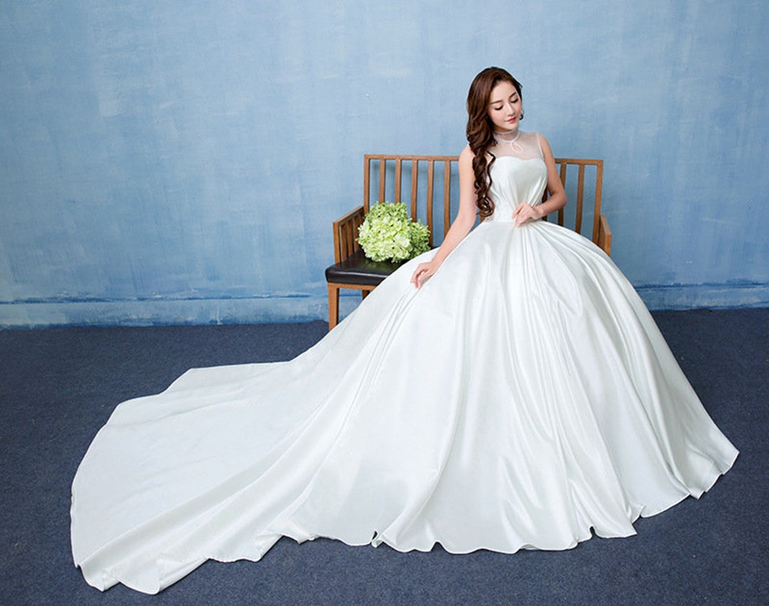 2023 Wedding Dress Bride Married Korean Version of the Satin Etsy