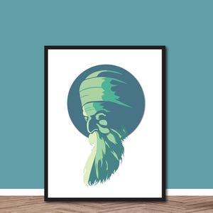 Guru Nanak Dev Ji, Sikh Art, Gurmukhi, Punjabi, Sikhi, Printable, Religious Wall Art Decor, Illustration, Baba Nanak, Waheguru Ji, Sikh God