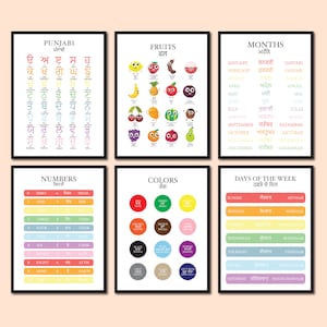 Learn Punjabi Bundle, Pastel, Educational Punjabi Art, Sikh, Playroom Decor, Gurmukhi, Kids Wall Decor, Panjabi Language, Punjabi Education