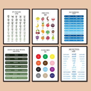 Learn Punjabi Bundle, Educational Punjabi Art, Sikh, Playroom Decor, Gurmukhi,Kids Wall Decor, Panjabi Language, Punjabi Education
