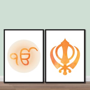 Ek Onkar Poster, Khanda, Sikh, Punjabi, Wohnkultur, Gurmukhi, Wanddekor, Ek Onkar Wandkunst, Khanda Wandkunst, Ik Onkar Poster, Digital