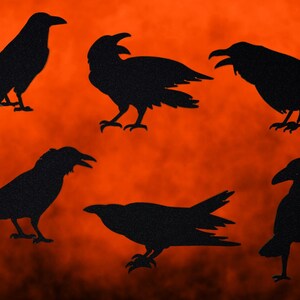 24 Glitter Raven/ Crow Cutouts for Halloween Crafts - Etsy