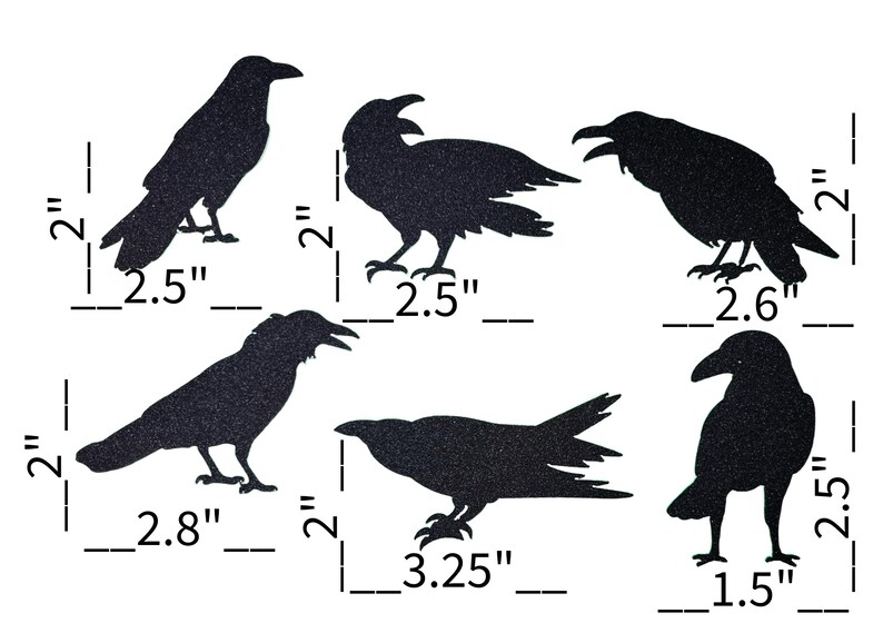 24 Glitter Raven/ Crow Cutouts for Halloween Crafts - Etsy