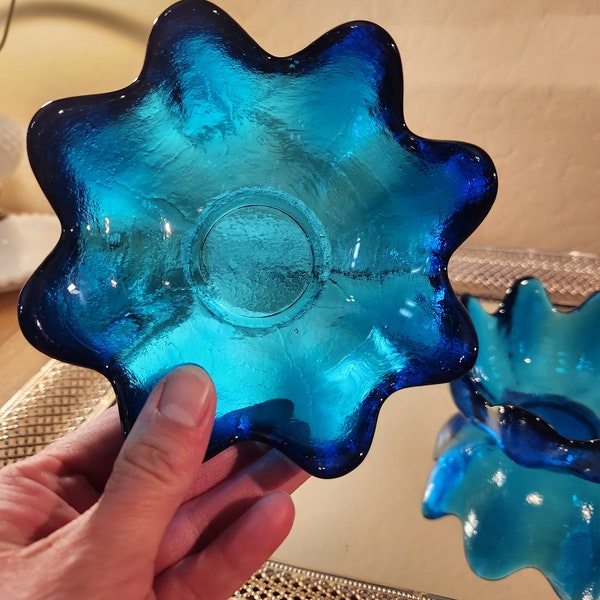 1960s Baby Blenko Glass Lotus Bowls