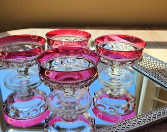 1970s kings Crown Ruby Sherbet Dish/Cocktail Glass