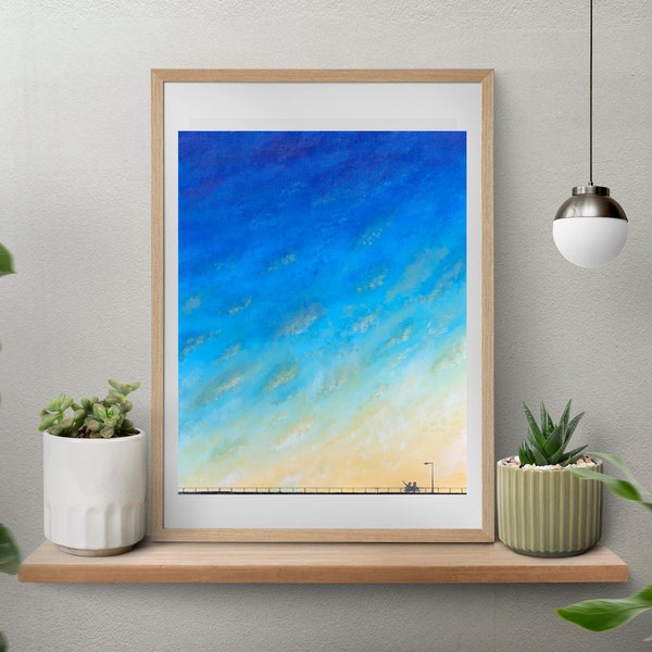 Tableau acrylique sur carton toilé - Couché soleil - Décoration intérieur - Fait main - Modèle unique