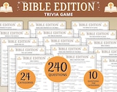 Bible Trivia Game Bundle Printable, Christian Party Game, Bible Quiz for Kids & Adults, Church Game Sunday School, Activity Bible Study Game