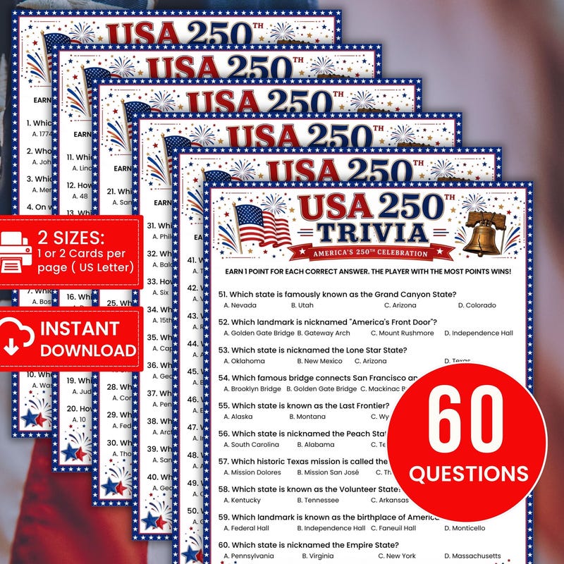 250th Usa Anniversary Games - Etsy