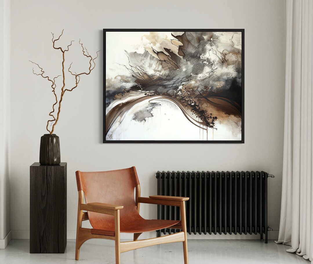Beige and Brown Abstract Wall Art on Canvas, Abstract Art Print, Modern Wall Art, Contemporary