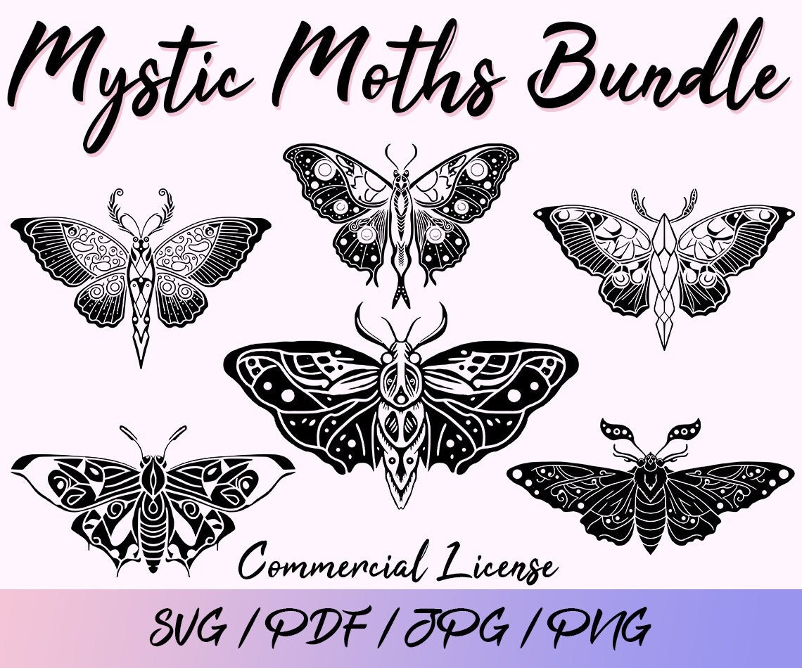 Ellie's Moth Tattoo Svg, Moth Svg, Tribal Tattoo Svg