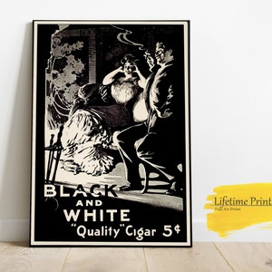 Cartel publicitario de cigarros en blanco y negro, carteles minimalistas de arte mural, decoración del hogar, póster de impresión artística, impresión de arte de regalo, cueva del hombre, fumar