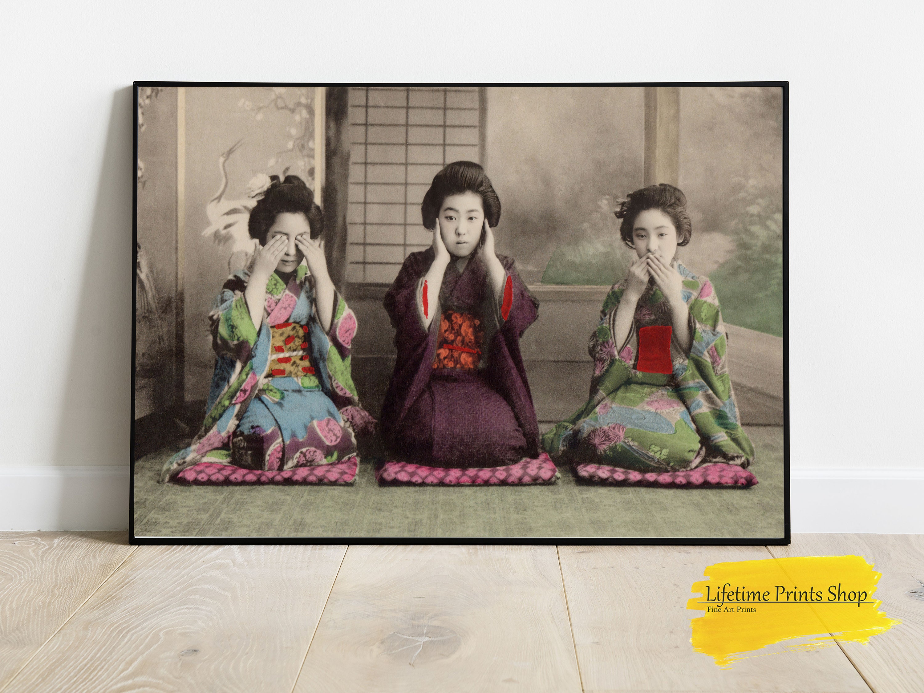 Hear No Evil See No Evil Speak No Evil Geisha Girls Antique