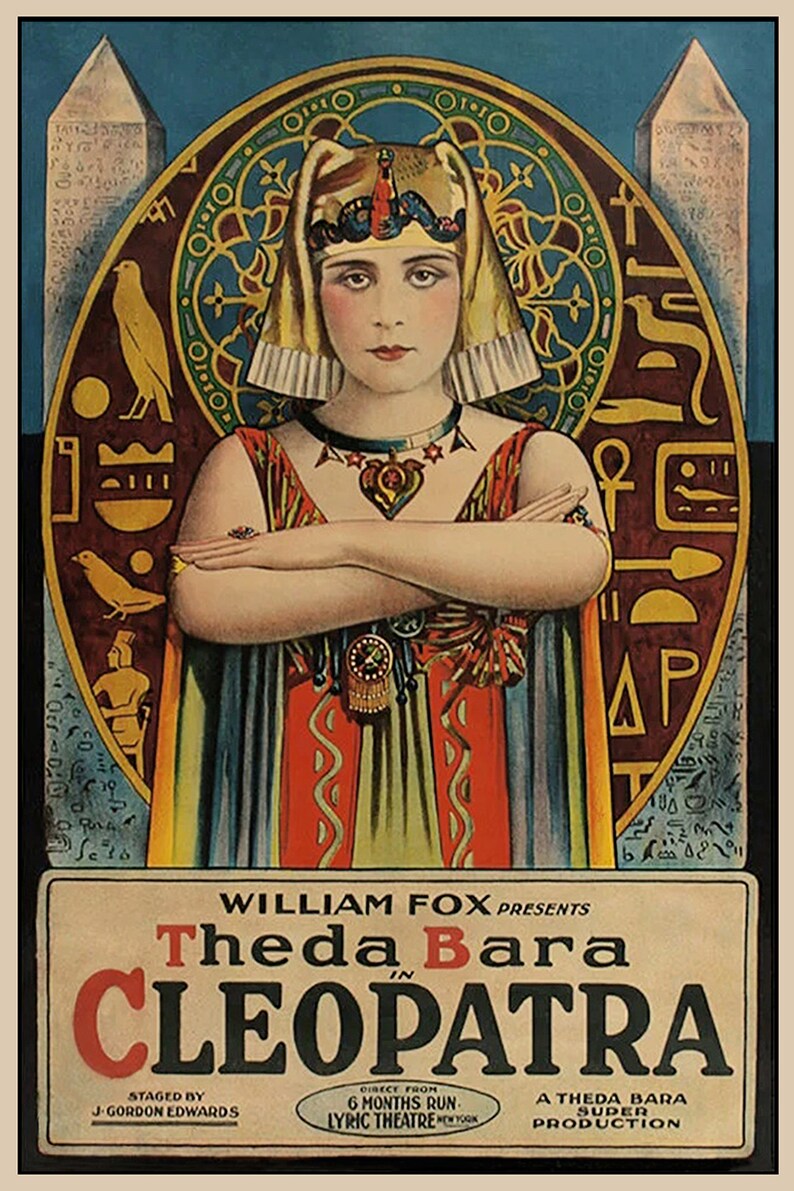 Cleopatra 1917 Theda Bara, Silent Movie, Classic Movie Poster, Wall Art ...