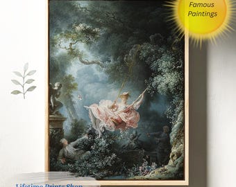 The Swing by Jean-Honoré Fragonard – Rococo Romance Canvas Wall Art Print