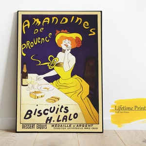 French Biscuit Poster, Vintage Wall Art Poster, Art Nouveau, Kitchen Poster, Food Poster, Food Poster, French Food Art, Biscuit Poster