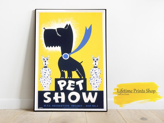 Pet Show Dog Show Vintage Wall Art Poster, Dog Lover Poster