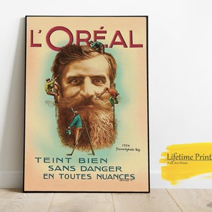 L'Oreal Men's Beard Grooming Advertising Poster, French Poster, Wall Art Posters, Home Decor, Art Print Poster, Art Gift Print, Man Cave