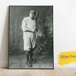 Vintage Babe Ruth Wall Art Poster - Baseball Legend Sports Decor, Vintage Baseball, Baseball Poster, Babe Ruth Baseball, Babe Ruth Photo