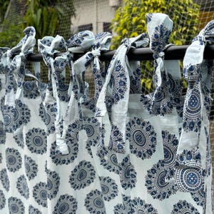 Boho Floral Cotton Curtains Hand Block Printed for Living Room, Bedroom Window Drapes Set of 2 Panel