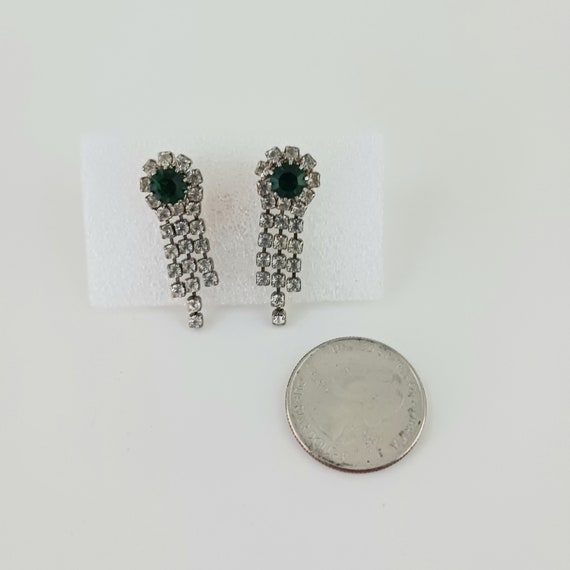 Glam rhinestone earrings, vintage waterfall dangl… - image 8