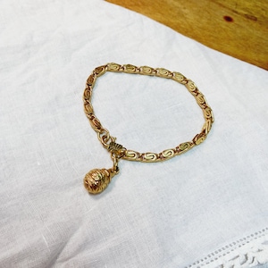 Vintage Emmons Gold Tone Charm Bracelet, 7 inch Chain