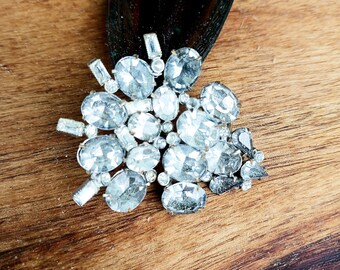 Vintage Art Deco Crystal Brooch, Convertible Pendant, Three-Way Jewelry