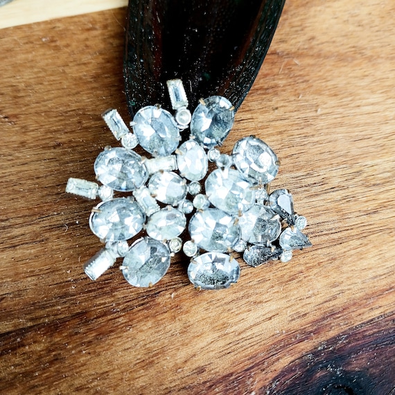 Vintage Art Deco Crystal Brooch, Convertible Pendant, Three-Way Jewelry