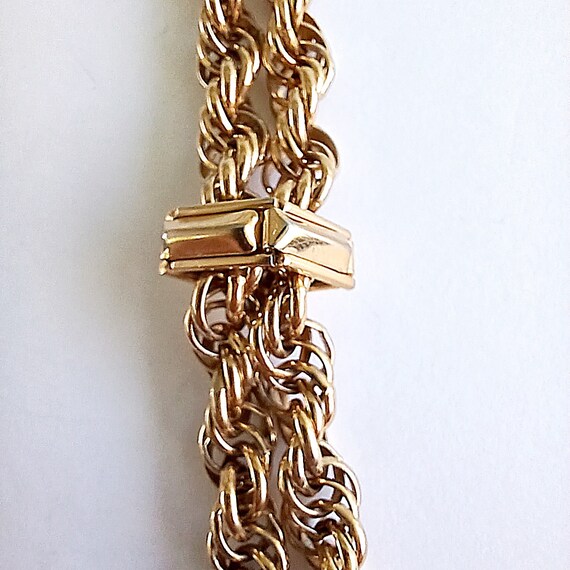 Vintage rope chain slide necklace with dangling t… - image 8