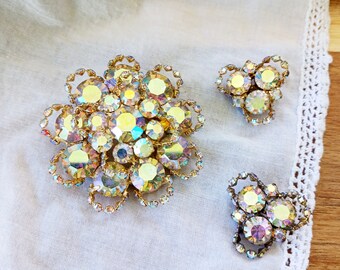 Vintage Aurora Borealis Brosche mit Strass-Pins