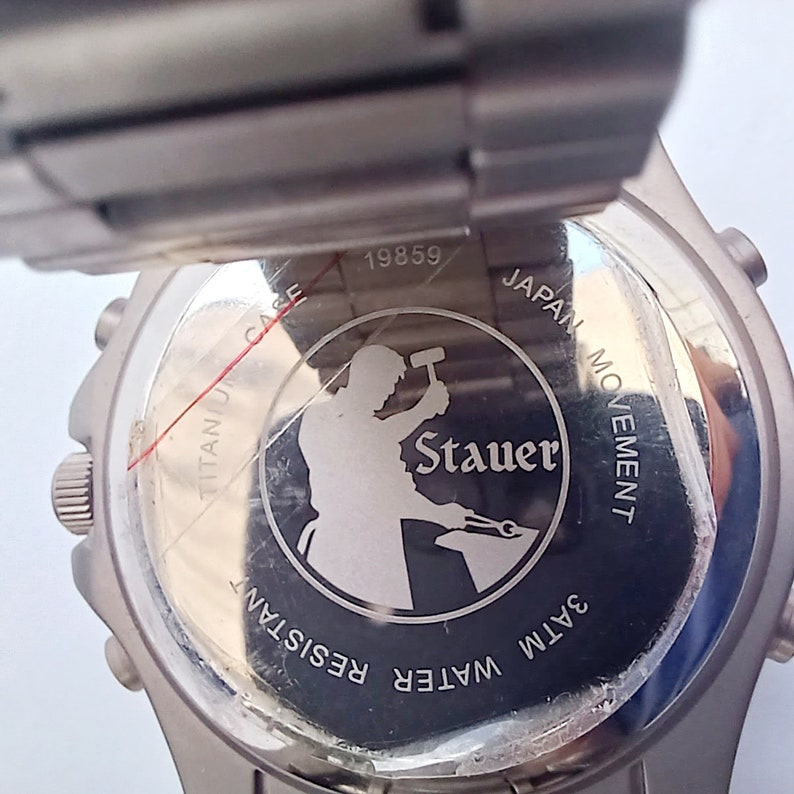 Vintage Stauer Men's Titanium Watch, Digital Analog Display, Indiglo image 5