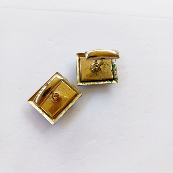 Vintage 70s square cufflinks abstract mid-century… - image 4