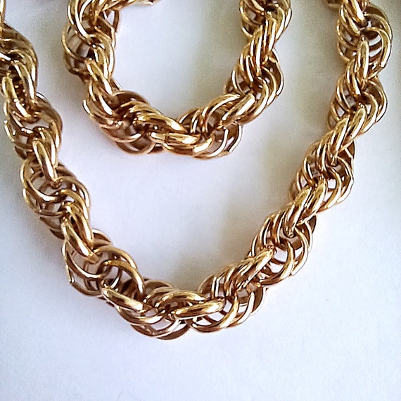 Vintage rope chain slide necklace with dangling t… - image 4