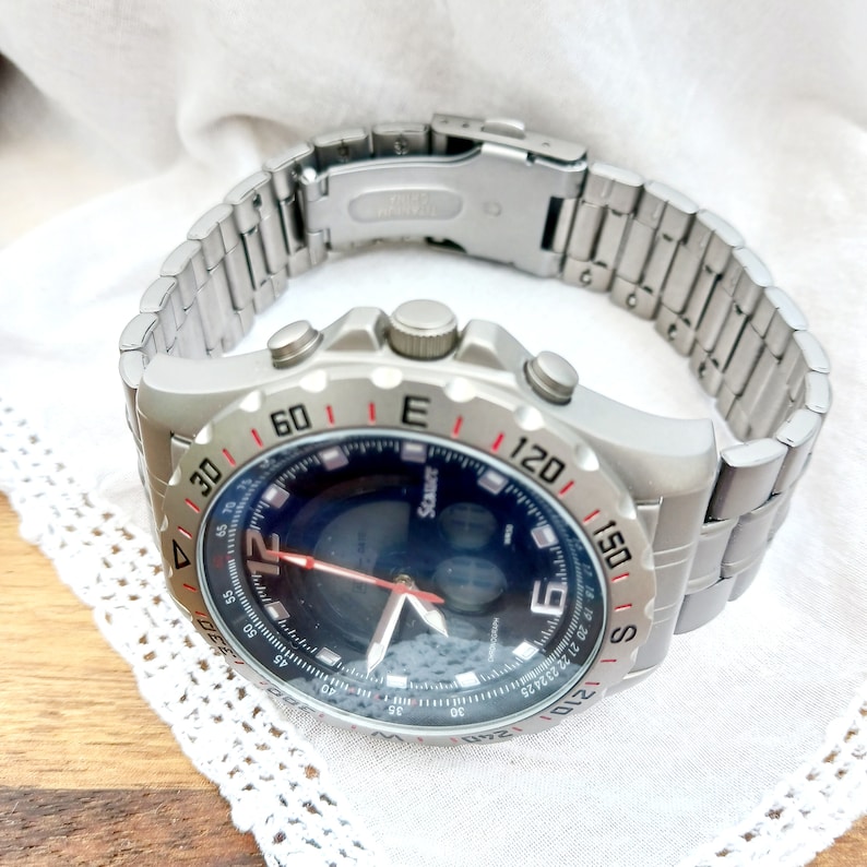 Vintage Stauer Men's Titanium Watch, Digital Analog Display, Indiglo image 2