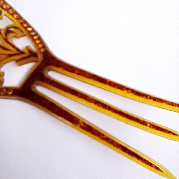 Antique Celluloid hair comb, vintage Victorian or… - image 5