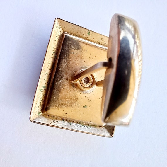 Vintage 70s square cufflinks abstract mid-century… - image 6