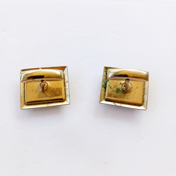 Vintage 70s square cufflinks abstract mid-century… - image 10