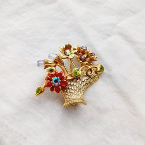 Strass bloemenmand broche vintage kristallen boeketspeld goudkleurige tuin cottagecore thema-sieraden sprankelend vrouwelijk leuk cadeau voor vrouwen