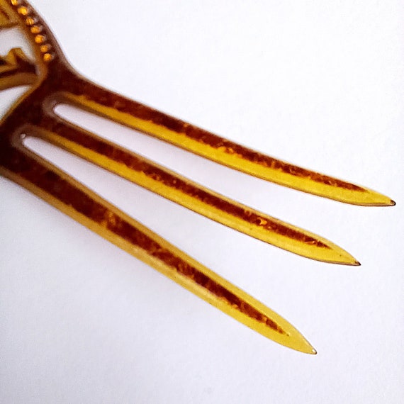 Antique Celluloid hair comb, vintage Victorian or… - image 4
