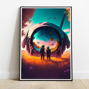 No Man's Planet AI Wall Art Decor Painting Digital Download Print Poster Sci Fi No Mans Sky Gift