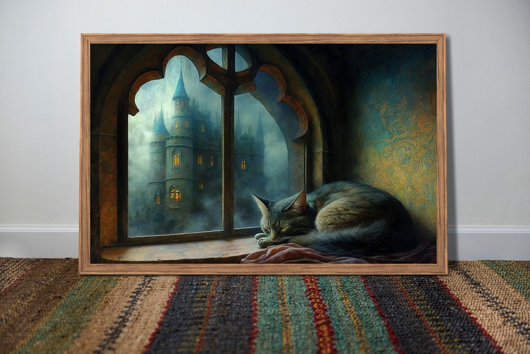 Fantasy Cat Art AI Generated Wall Art Wall Decor Digital Print Home ...