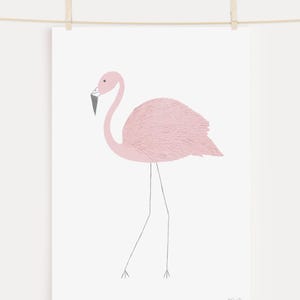 DOWNLOADABLE  Flamingo Art Print A2 A3 A4 - DIGITAL DOWNLOAD - Printable illustration - Illustration - flamingo art print - kids wall art