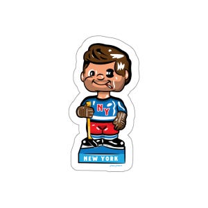 Rangers Bobblehead Die-Cut Stickers, New York Rangers hockey sticker