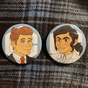 1.25” Inside Job Reagan and Brett buttons