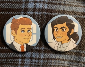1.25” Inside Job Reagan and Brett buttons