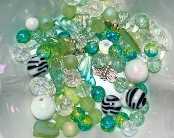 Funky Dragonfly Bead Soup | Spring Cottagecore Inspired 2.2 oz Bead Soup, Bead Scoop, Bag of Beads, Unique Bead Mix