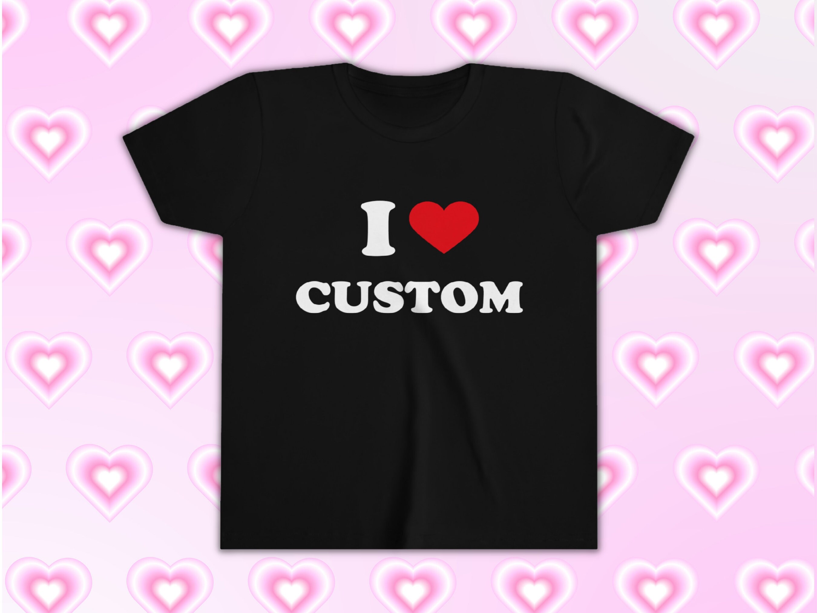 Custom I Heart Baby Tee Y2K Custom I Love Shirti Love image