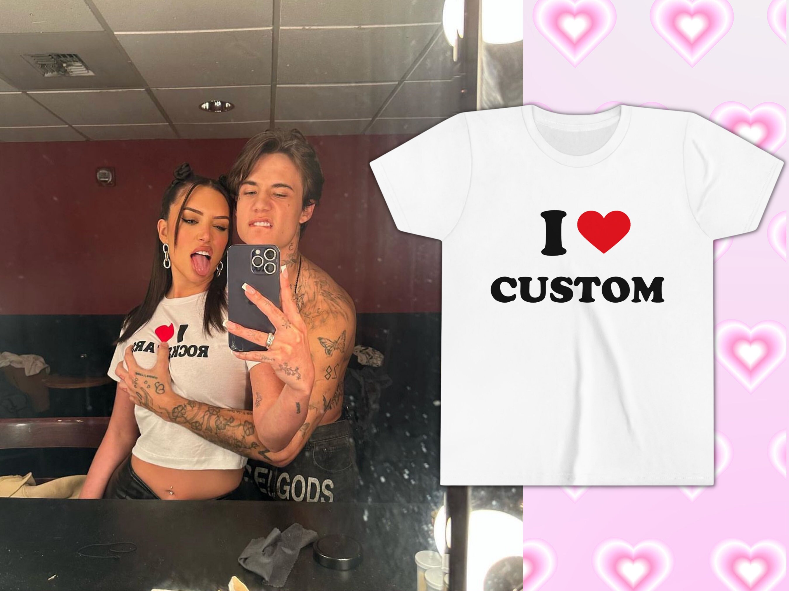 LV Pink Lips Custom Tee• Made In-house – Texas Twisted Boutique