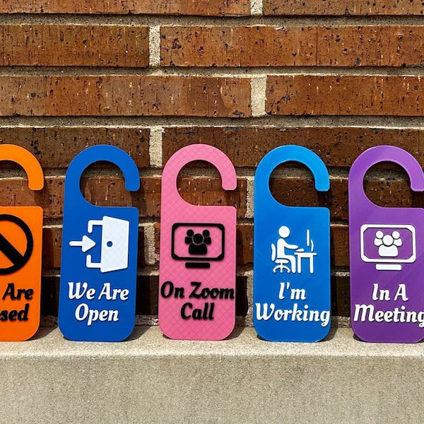 Door Hanger Signs - All Varieties 3D(Raised Lettering), Do Not Disturb, Work From Home, Hybrid Office, Birthday Presents, Home Office, Boss