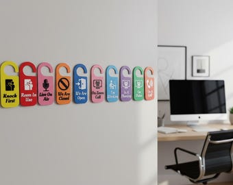 3D Door Hanger Signs - Tons of Options - For Work and Home Offices