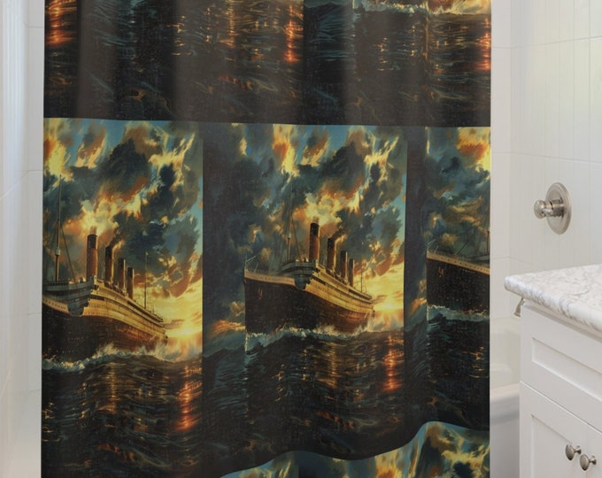 RMS Titanic Shower Curtains | Unsinkable Ship Bathroom Decor Collection Collector